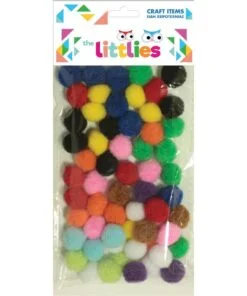 Πομ Πομ Χειροτεχνίας The littlies Διάφορα Χρώματα 15mm 60 Τμχ.