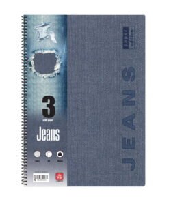 Jeans Τετράδιο Σπιράλ A4 3 θεμάτων Μπλέ