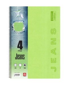 Jeans Τετράδιο Σπιράλ A4 4 θεμάτων Λαχανί