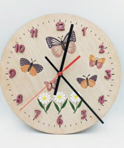 Ρολόι με εκτύπωση - Ξύλινο πεταλούδες