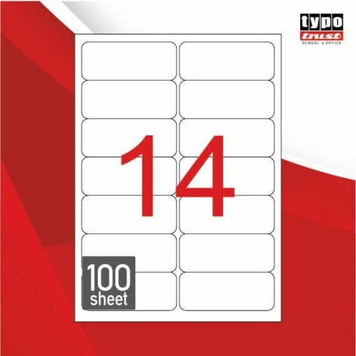 Αυτοκόλλητες Ετικέτες Typotrust 1400 Α4 Ορθογώνιες 99.1x38.1mm