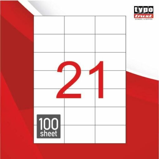 Αυτοκόλλητες Ετικέτες Typotrust 2100 Α4 Ορθογώνιες 70x42.3mm
