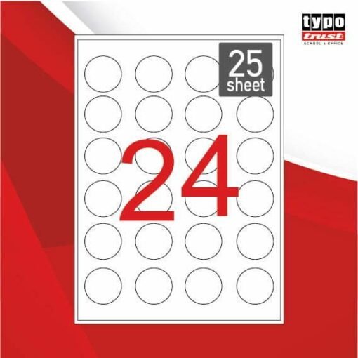 Typotrust 600 Αυτοκόλλητες Ετικέτες Α4 Ορθογώνιες 70x36mm 25 φύλλα
