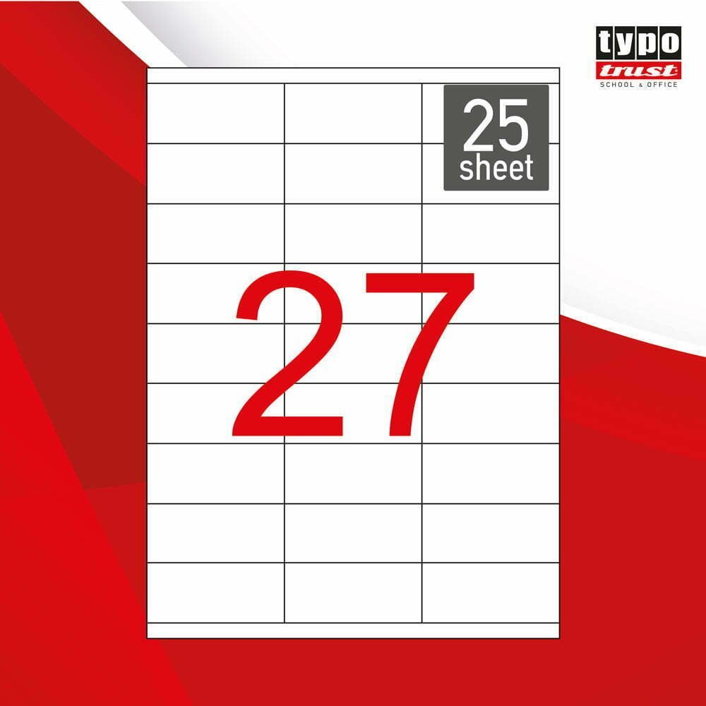 Typotrust 675 Αυτοκόλλητες Ετικέτες Α4 Ορθογώνιες 70x32.12mm