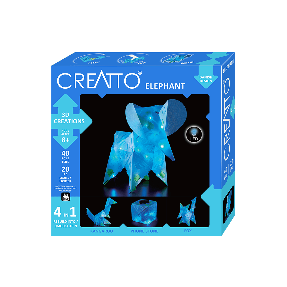 KOSMOS 3D ΚΑΤΑΣΚΕΥΗ ΜΕ LED 4 ΣΕ 1 ΕΛΕΦΑΝΤΑΣ CREATTO