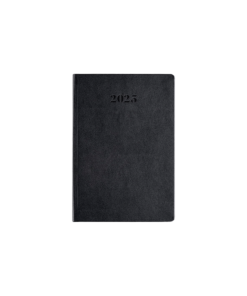ΗΜΕΡΟΛΟΓΙΟ ΗΜΕΡΗΣΙΟ ΣΚΛΗΡΟ ΕΞΩΦΥΛΛΟ ΔΕΡΜΑΤΙΝΗ 14x21cm SENTO ΜΑΥΡΟ