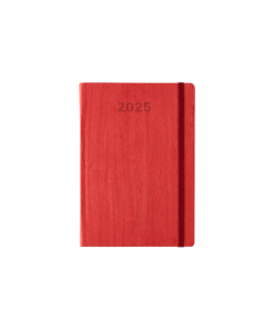 ΗΜΕΡΟΛΟΓΙΟ ΗΜΕΡΗΣΙΟ ΜΕ ΛΑΣΤΙΧΟ ΗΜΙΕΥΚΑΜΠΤΟ ΕΞΩΦΥΛΛΟ ΔΕΡΜΑΤΙΝΗ 14x21cm MONTO ΚΟΚΚΙΝΟ