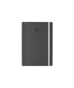 ΗΜΕΡΟΛΟΓΙΟ ΗΜΕΡΗΣΙΟ ΜΕ ΛΑΣΤΙΧΟ ΗΜΙΕΥΚΑΜΠΤΟ ΕΞΩΦΥΛΛΟ ΔΕΡΜΑΤΙΝΗ 14x21cm LINIO ΑΝΘΡΑΚΙ