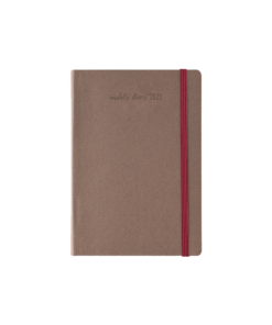 ΗΜΕΡΟΛΟΓΙΟ ΕΒΔΟΜΑΔΙΑΙΟ ΜΕ ΛΑΣΤΙΧΟ ΣΚΛΗΡΟ ΕΞΩΦΥΛΛΟ ΑΠΟ ΔΕΡΜΑΤΙΝΗ 17x24cm UNICA ΚΑΦΕ ΣΟΚΟΛΑΤΙ