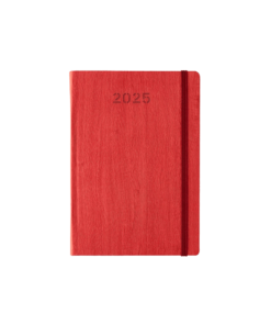 ΗΜΕΡΟΛΟΓΙΟ ΗΜΕΡΗΣΙΟ ΜΕ ΛΑΣΤΙΧΟ ΗΜΙΕΥΚΑΜΠΤΟ ΕΞΩΦΥΛΛΟ ΔΕΡΜΑΤΙΝΗ 17x24cm MONTO ΚΟΚΚΙΝΟ