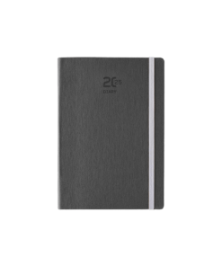 ΗΜΕΡΟΛΟΓΙΟ ΗΜΕΡΗΣΙΟ ΜΕ ΛΑΣΤΙΧΟ ΗΜΙΕΥΚΑΜΠΤΟ ΕΞΩΦΥΛΛΟ ΔΕΡΜΑΤΙΝΗ 17x24cm LINIO ΑΝΘΡΑΚΙ