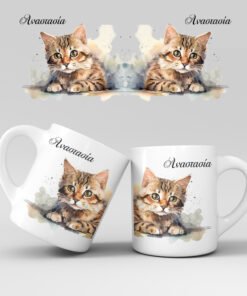 Εκτύπωση κούπας - Γάτα - Σχέδιο 1